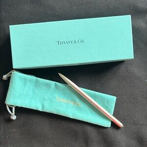 Tiffany & Co. Silver Pen with Blue Box and Pouch